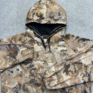 Birds Eyes Hoodie Mens XL Brown Snakeskin Camo Drawstring World Famous Sports
